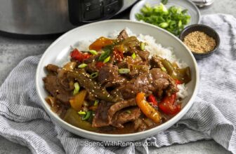 Sluggish Cooker Pepper Steak (Easy Prep!)